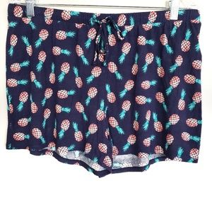 Lucy & Laurel Blue Pineapple Shorts